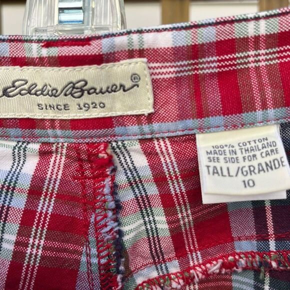 Eddie Bauer Vintage 100% Cotton Plaid Short Skirt Y2K Preppy Comfy Size 10 Tall - Picture 10 of 10